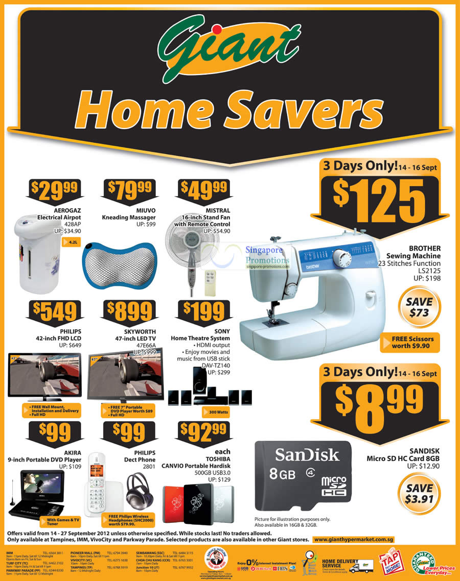 Featured image for Giant Hypermarket Electronics Offers & $2.99 A4 Copier Paper Offer 14 - 27 Sep 2012
