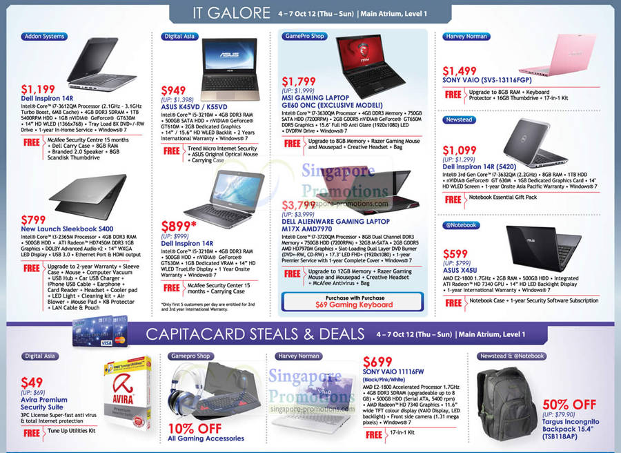 IT Galore Offers, Notebooks, CapitaCard Offers