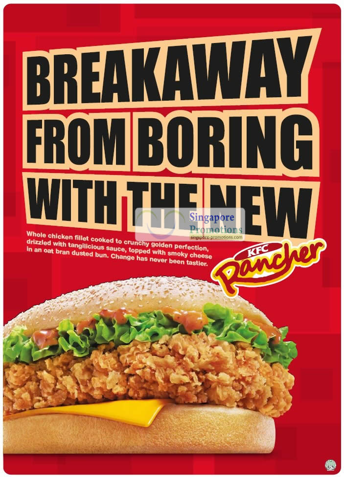 Featured image for KFC Singapore NEW KFC Rancher Burger 19 Sep 2012
