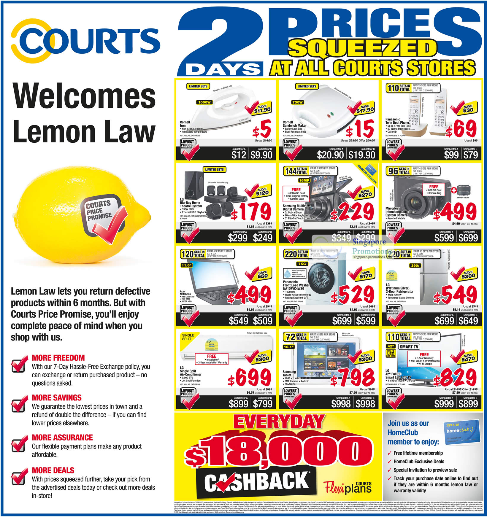 Featured image for Courts Two Days Prices Squeezed Offers Promotion 1 - 2 Sep 2012