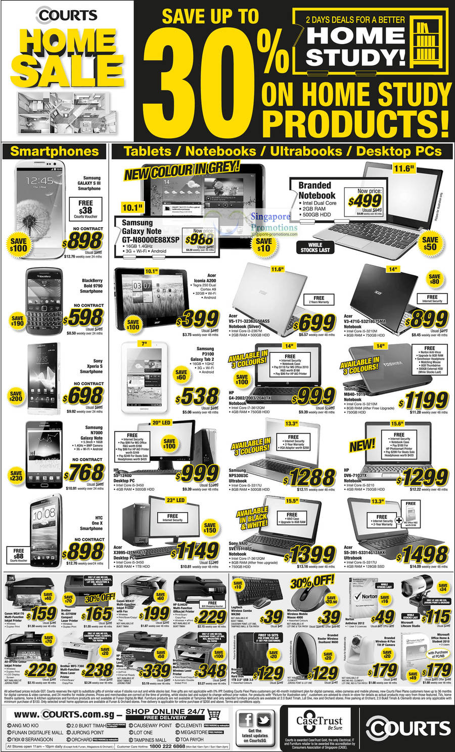 Notebooks, Smartphones, Printers, Samsung, Acer, Toshiba, Samsung, HP, Blackberry, Sony, HTC, Canon, Brother, Microsoft