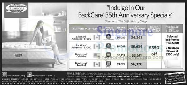 Featured image for Simmons Mattresses Promotion Offers 29 Sep 2012