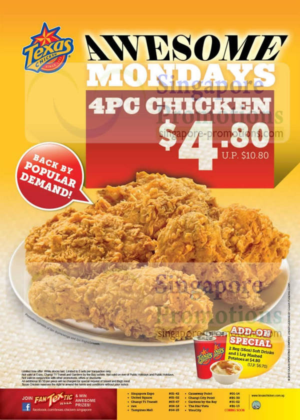 Featured image for Texas Chicken $4.80 4pc Chicken Promotion 1 Oct 2012