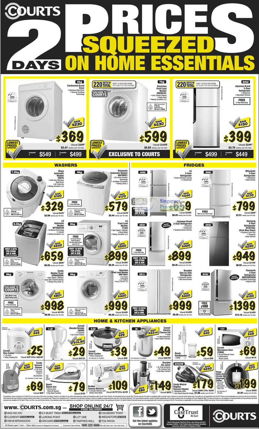 Washer, Fridges, Sharp, LG, Candy, Electrolux, Panasonic, Samsung