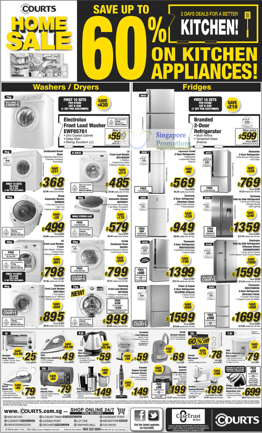 Washers, Fridges, Household Appliances, Electrolux, LG, Panasonic, Sharp, Samsung, Candy, Fisher and Paykel, Tefal, Europace