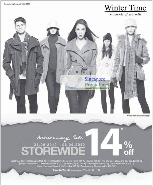Featured image for Winter Time 15% Off Storewide Anniversary Sale 31 Aug – 6 Sep 2012