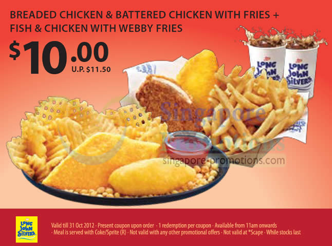 Featured image for Long John Silver's Dine-in Discount Coupons 10 - 31 Oct 2012