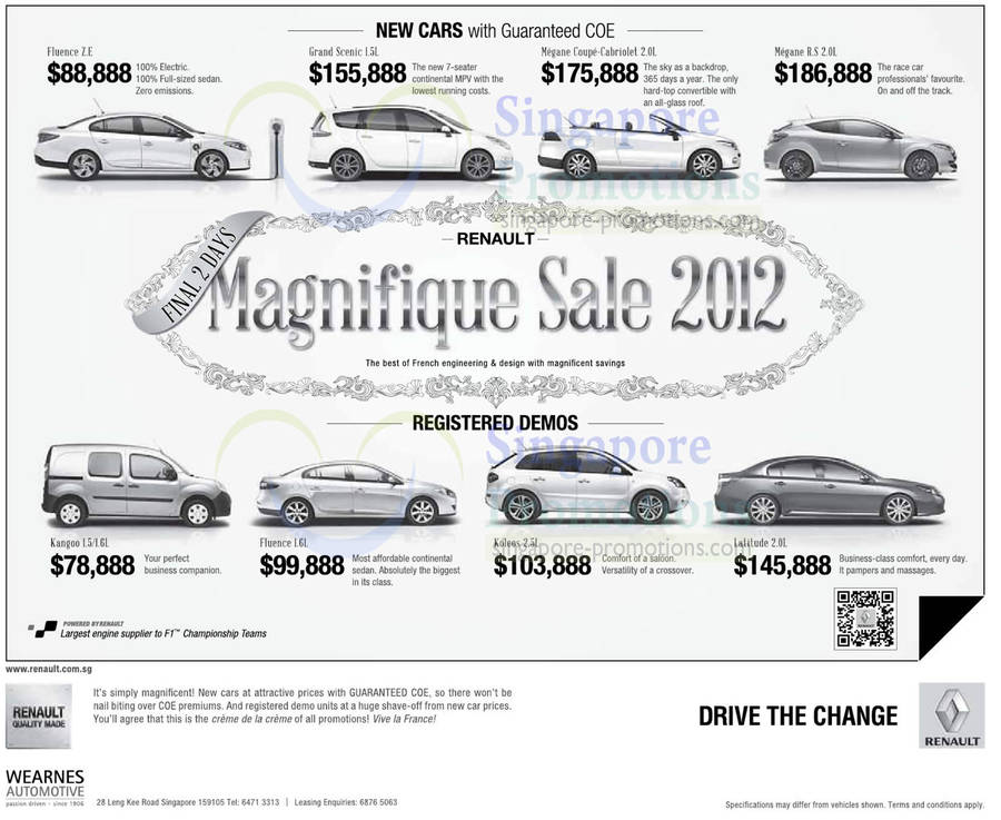 3 Nov Updated Prices Kangoo, Fluence, Koleos, Latitude, Megane, Grand Scenic