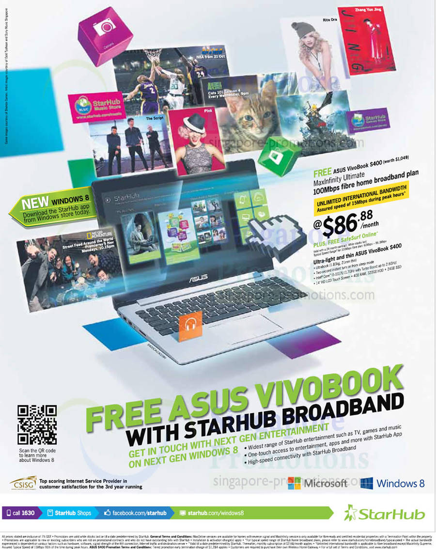 31 Oct Free ASUS Vivobook  S400 With 100Mbps Fibre Broadband