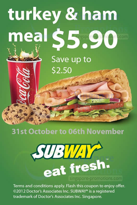 Featured image for Subway $5.90 Meatball Marinara & Turkey ‘n’ Ham Coupon 31 Oct – 6 Nov 2012