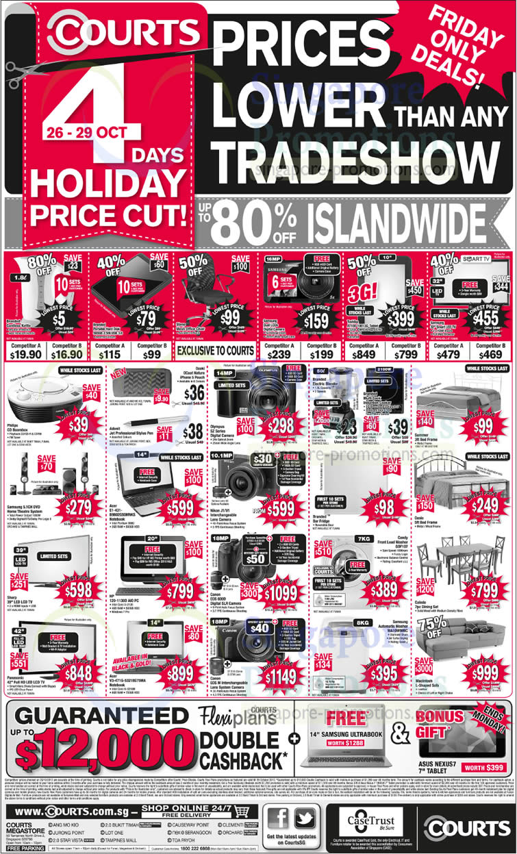 Featured image for Courts Holiday Price Cut Promotion Offers 26 - 29 Oct 2012