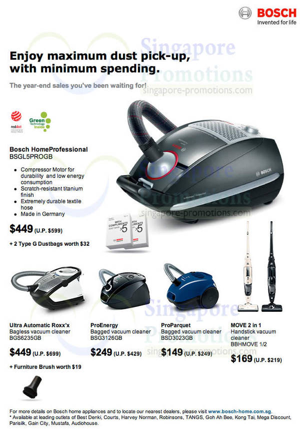 Featured image for Bosch Vacuum Cleaners Year End Sale Extravaganza @ Islandwide 30 Oct 2012 – 6 Jan 2013