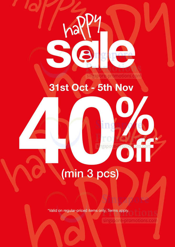 Featured image for Bossini 40% Off Happy Sale Promotion 31 Oct – 5 Nov 2012