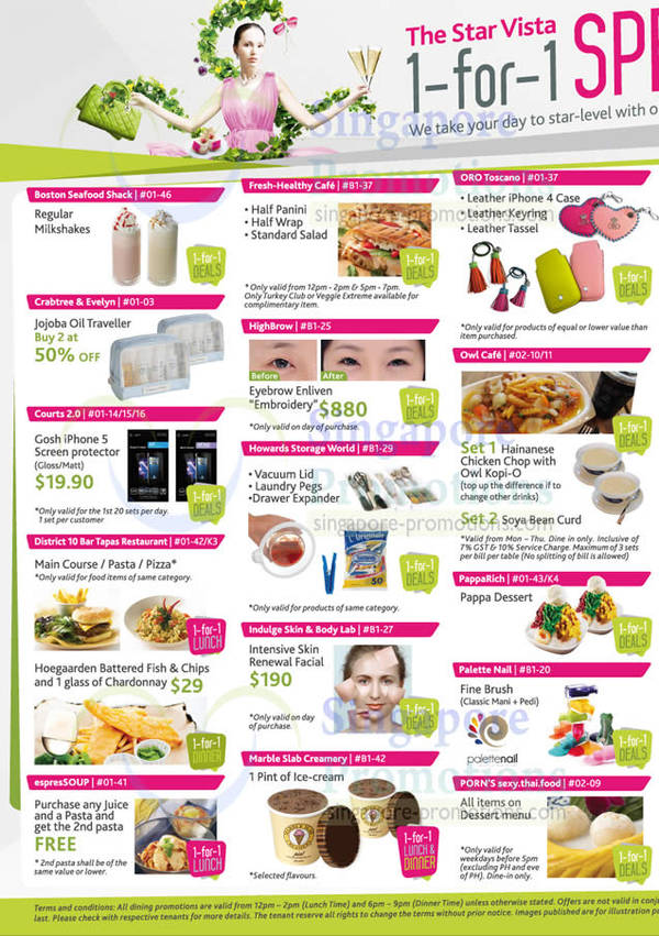 Featured image for (EXPIRED) Star Vista 1 For 1 Special Offers Promotion 17 Oct  – 11 Nov 2012