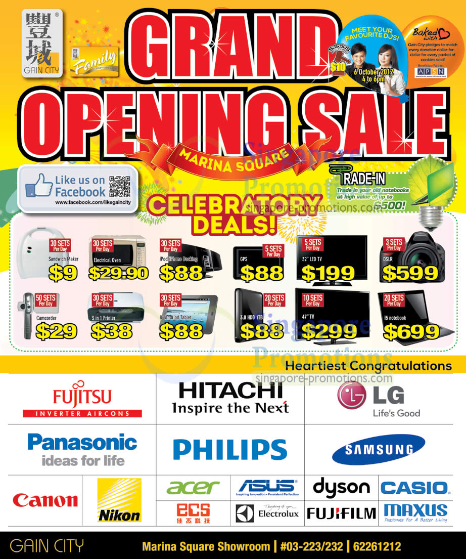 Featured image for Gain City Grand Opening Sale @ Marina Square 5 - 8 Oct 2012
