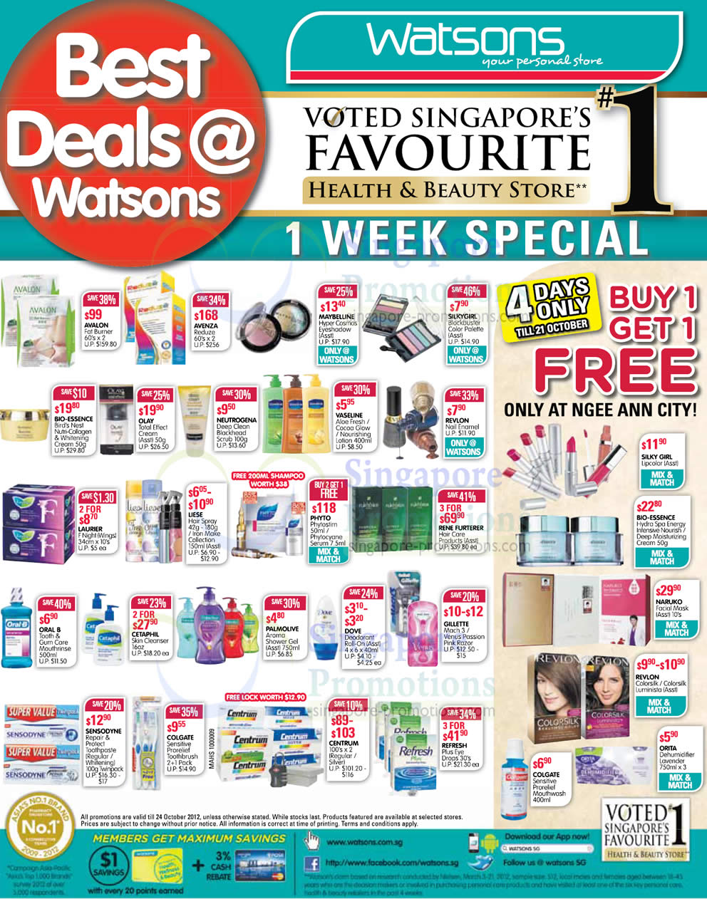 Featured image for Watsons Personal Care, Health, Cosmetics & Beauty Offers 18 - 24 Oct 2012