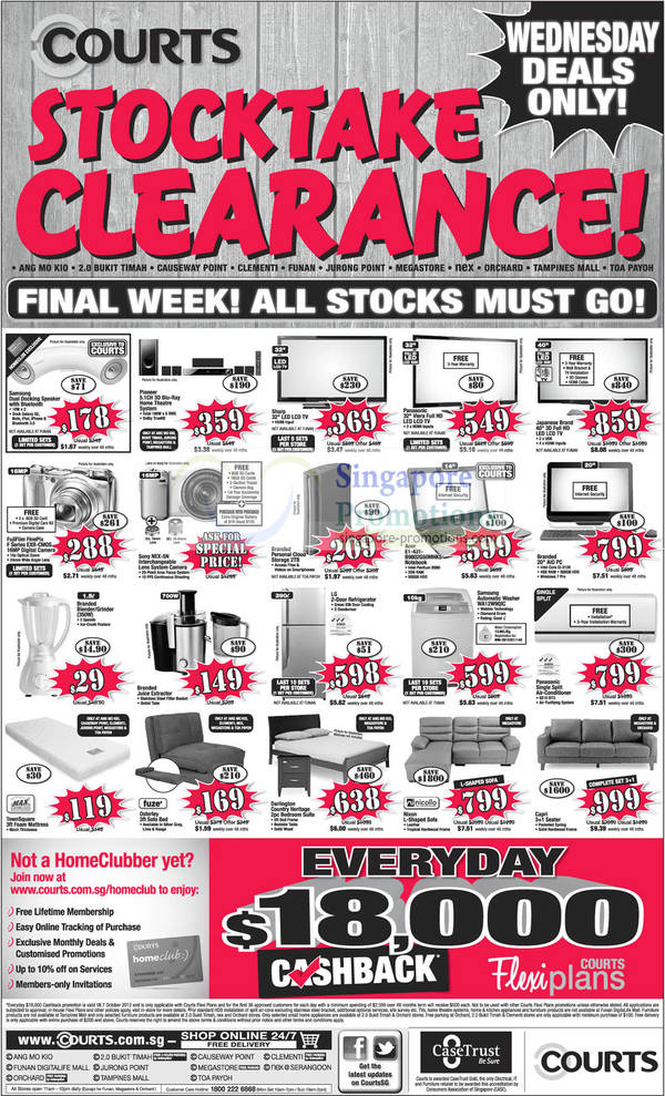 Featured image for Courts Stocktake Clearance One Day Deals 3 Oct 2012