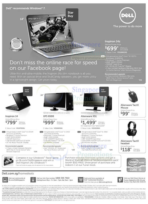Featured image for (EXPIRED) Dell Notebooks & Desktop PC Promotion Offers 10 – 18 Oct 2012