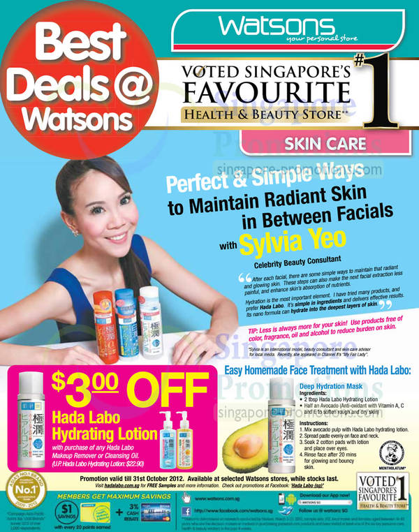 Featured image for Watsons Personal Care, Health, Cosmetics & Beauty Offers 11 – 17 Oct 2012