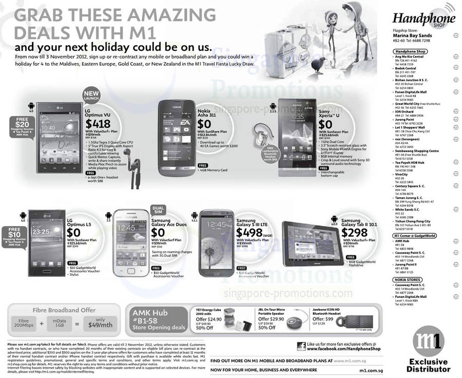 Handphone Shop LG Optimus Vu, L5, Nokia Asha 311, Sony Xperia U, Samsung Galaxy Ace Duos, S III LTE, Tab 2 10.1