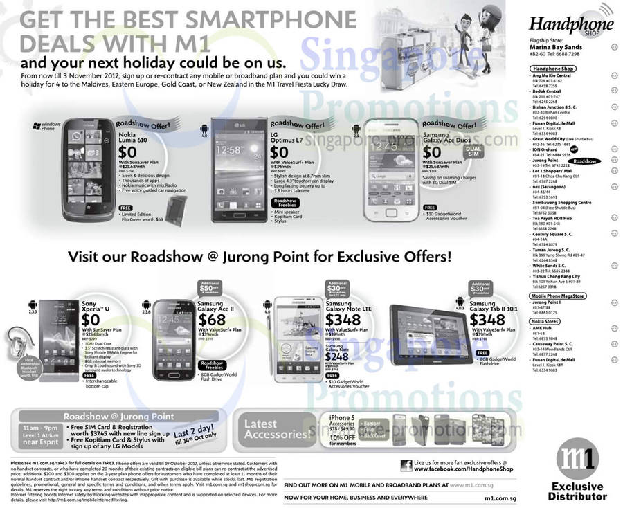 Handphone Shop Nokia Lumia 610, LG Optimus L7, Samsung Galaxy Ace Duos, Ace 2, Note LTE, Tab 2 10.1, Sony Xperia U