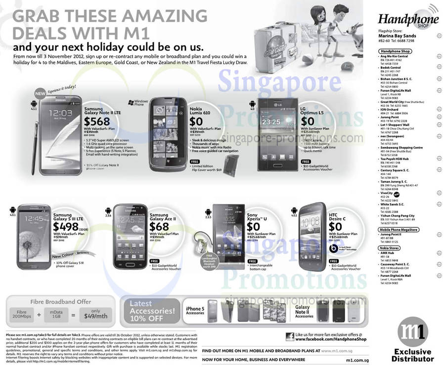 Handphone Shop Samsung Galaxy Note II LTE, S III LTE, Ace 2, Sony Xperia U, HTC Desire C, Nokia Lumia 610, LG Optimus L5