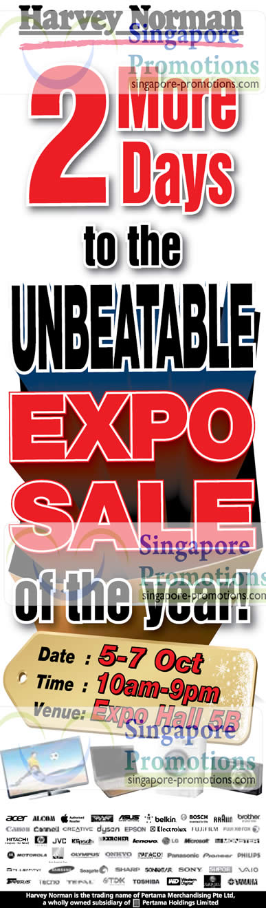 Featured image for Harvey Norman Expo Sale @ Singapore Expo 5 - 7 Oct 2012