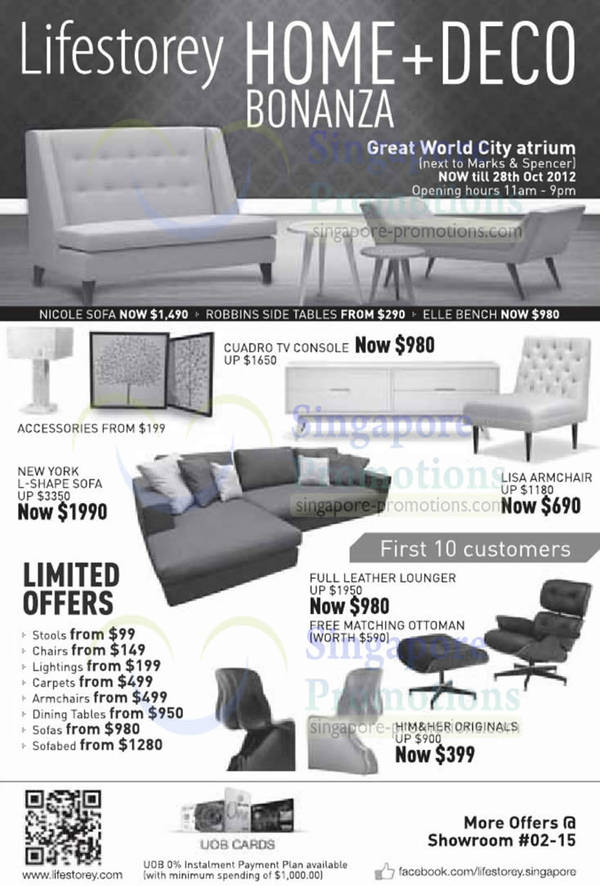 Featured image for (EXPIRED) Lifestorey Home & Deco Bonanza Furniture Offers @ Great World City 20 – 28 Oct 2012