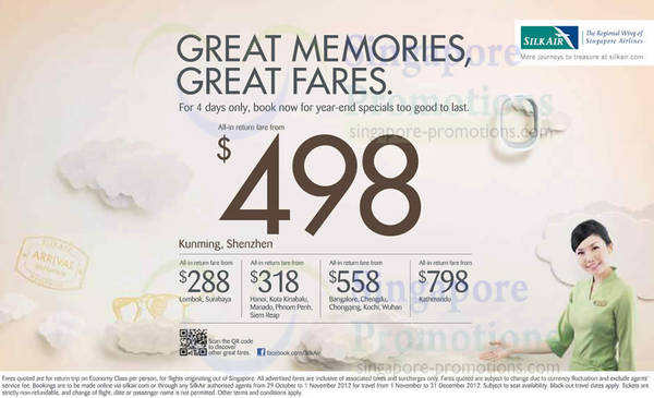 Featured image for (EXPIRED) Silkair From $498 Promotion Air Fares 29 Oct – 1 Nov 2012