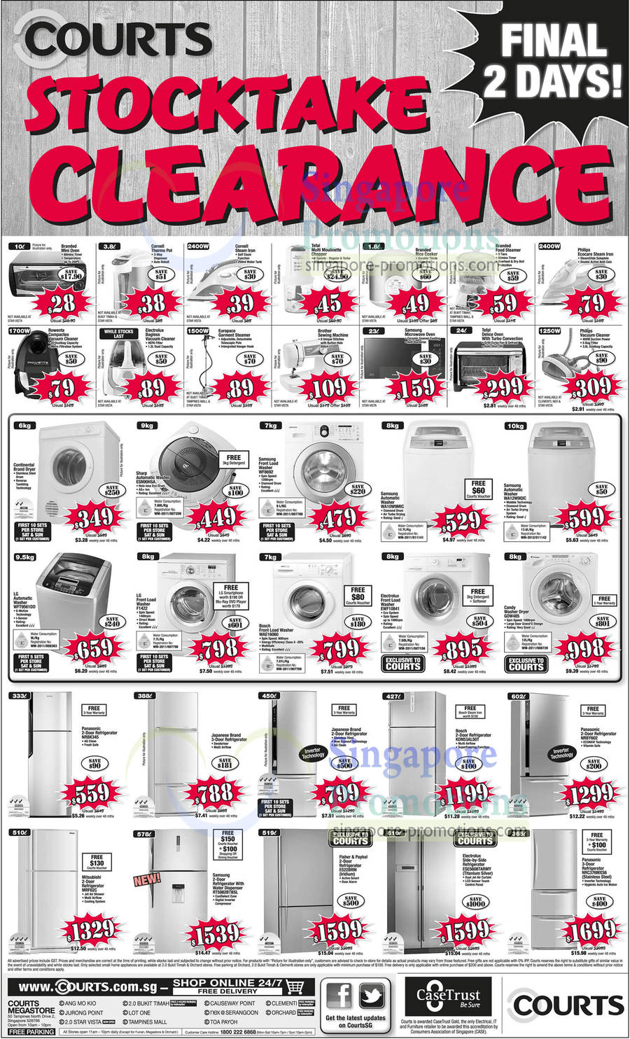 Washers, Fridges, Sharp, Samsung, LG, Bosch, Electrolux, Candy, Panasonic, Bosch, Mitsubishi