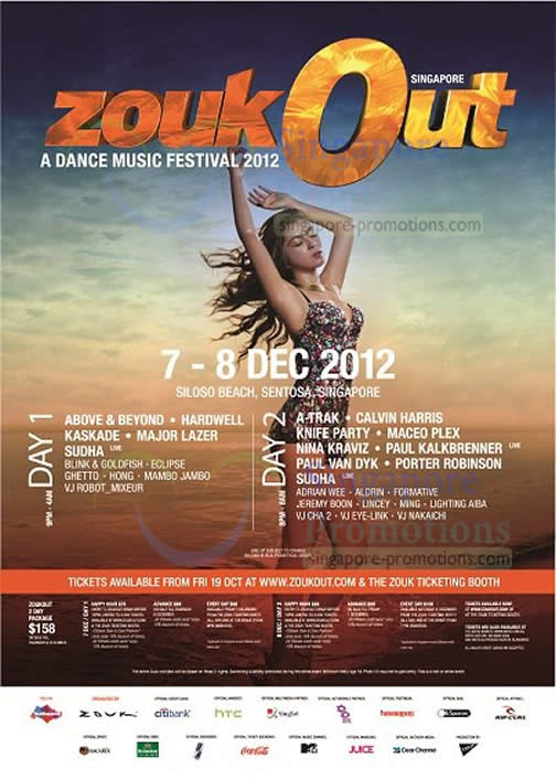 Featured image for ZoukOut 2012 Singapore Tickets Now Available 20 Oct 2012