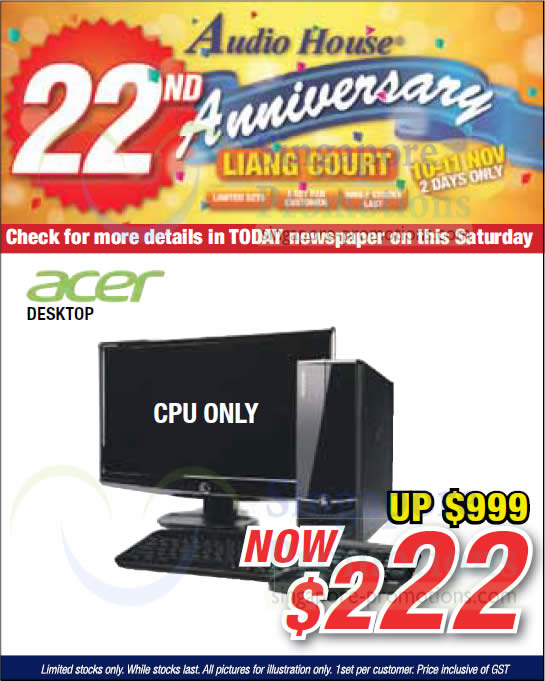 Featured image for Audio House 22nd Anniversary Celebration Promotion Offers @ Liang Court 10 - 18 Nov 2012