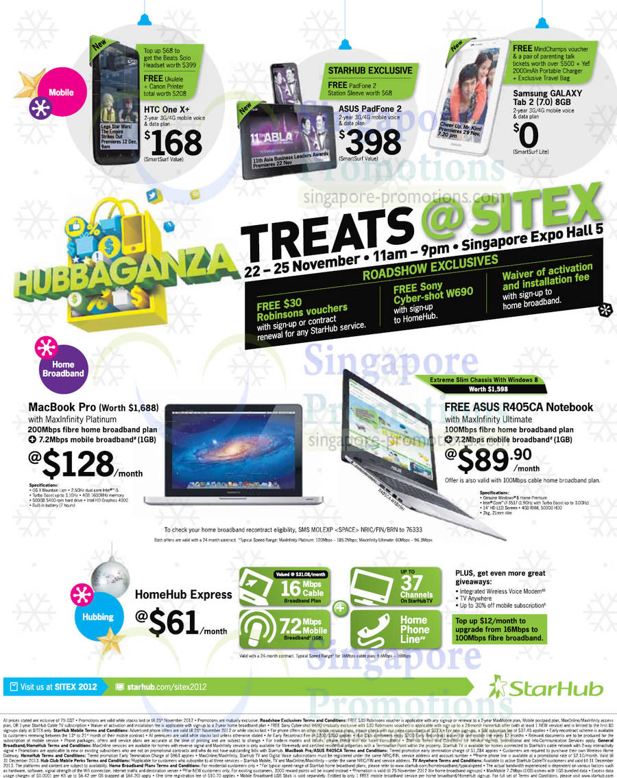 25 Nov HTC One X PLus, ASUS PadFone 2, Samsung Galaxy Tab 2 7.0, Apple MacBook pro, ASUS R405CA Notebook, HomeHub Express Hubber