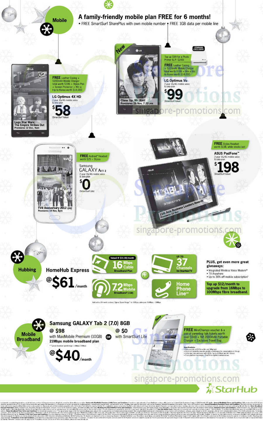 25 Nov LG Optimus Vu, LG Optimus 4X HD, Samsung Galaxy Ace 2, ASUS PadFone, HomeHub Express Hubbing, Samsung Galaxy Tab 2 7.0