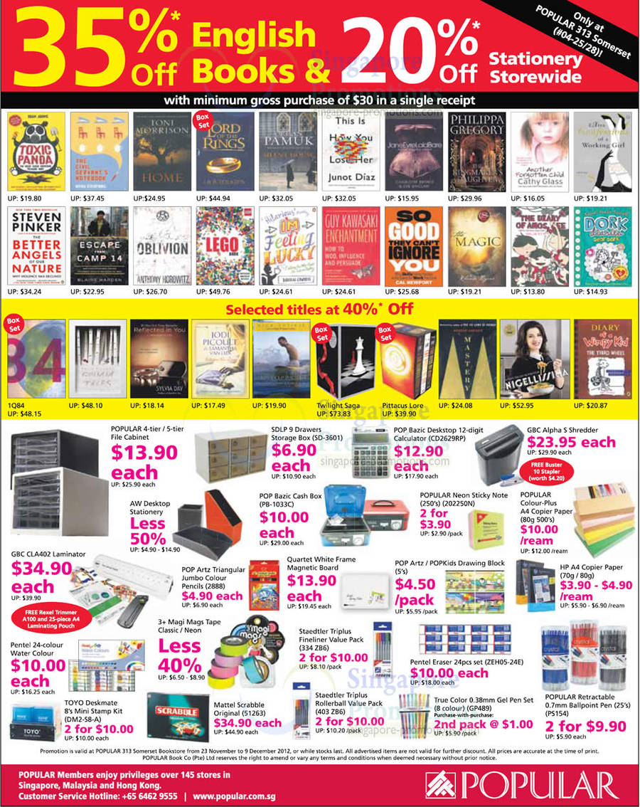 313 Somerset 35 Percent Off English Books, 20 Percent Off Stationery