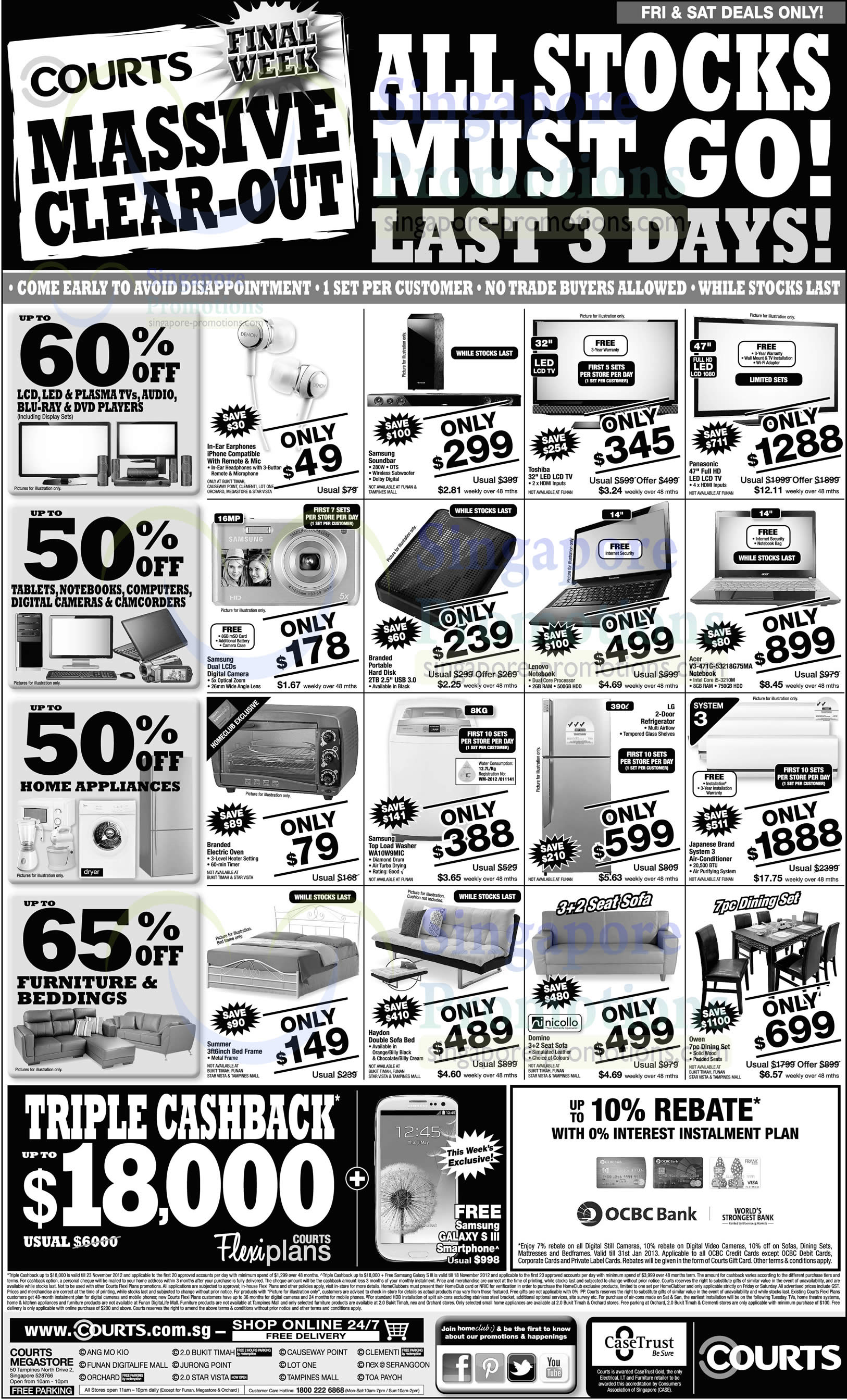 Featured image for Courts Massive Clear-Out Promotion Offers 16 - 19 Nov 2012
