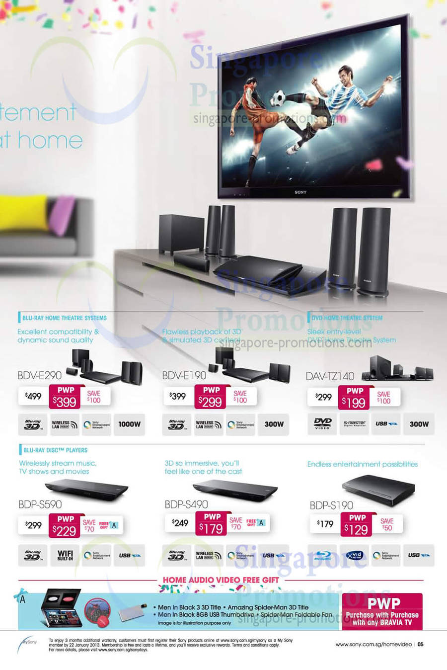 BDV-E290 Home Theatre System, BDV-E190, DAV-TZ140, Sony BDP-S590 Blu-ray Player, BDP-S490, BDP-S190