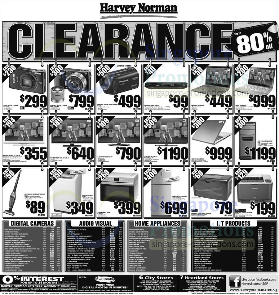 Clearance Up To 80 Percent Off, Digital Cameras, Notebooks, Appliances