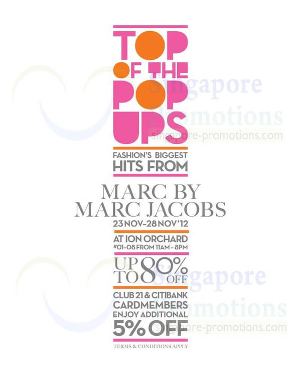 Featured image for (EXPIRED) Club 21 Marc by Marc Jacobs Up To 80% Off @ ION Orchard 23 – 28 Nov 2012