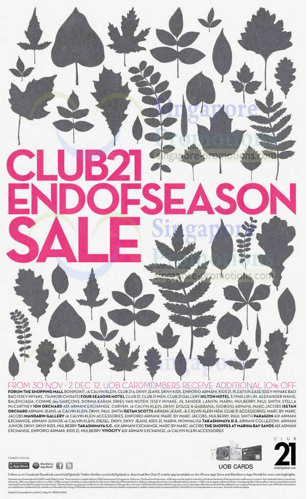 Featured image for (EXPIRED) Club 21 End of Season Sale Up To 30% Off 30 Nov 2012
