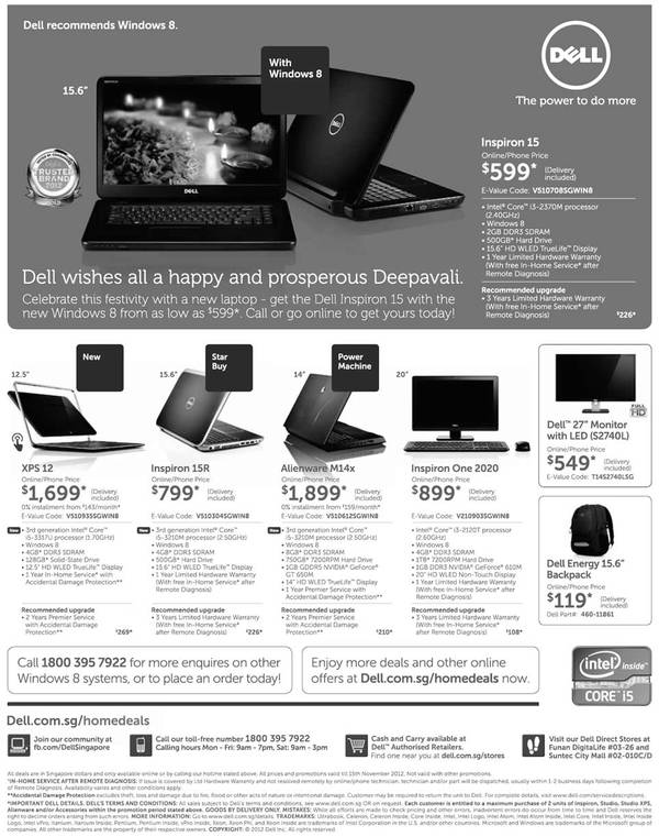 Featured image for (EXPIRED) Dell Notebooks & Accessories Promotion Offers 5 – 15 Nov 2012