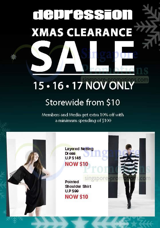 Featured image for (EXPIRED) Depression From $10 Storewide Sale @ Cineleisure Orchard 15 – 17 Nov 2012