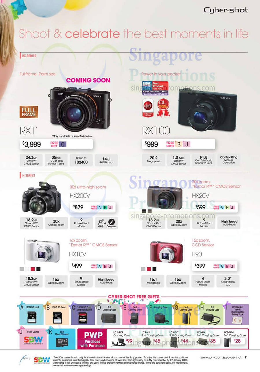 Digital Cameras HX200V, HX20V, HX10V, H90