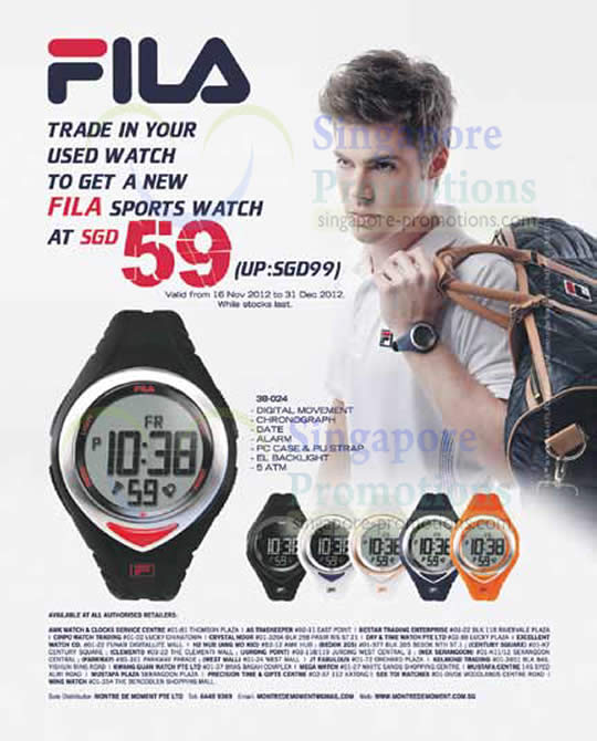 Featured image for Fila Watches Trade In Discount Promotion 16 Nov – 31 Dec 2012