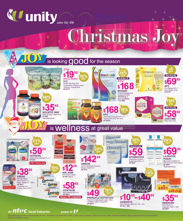 Featured image for NTUC Unity Health Offers & Promotions 23 Nov – 27 Dec 2012