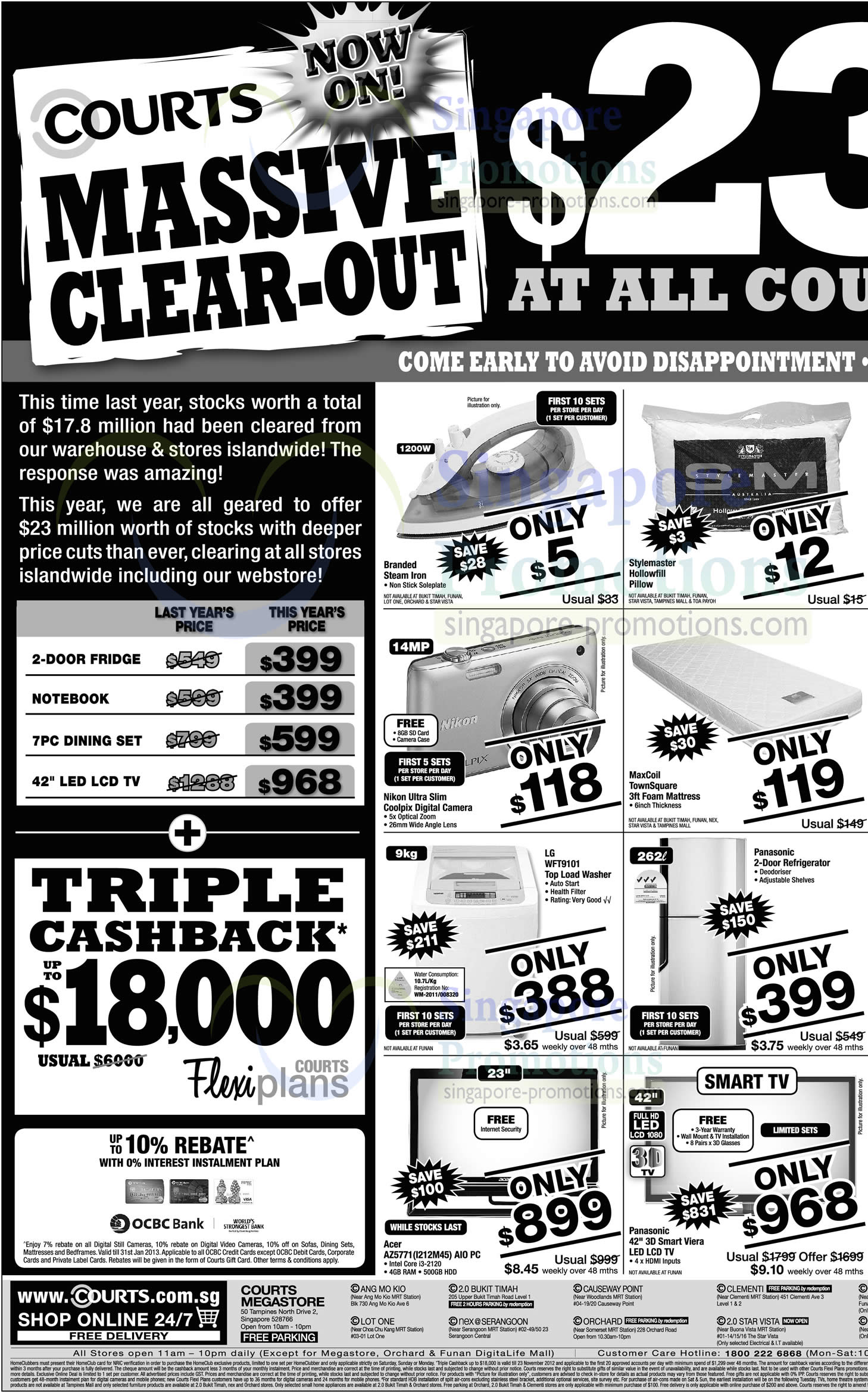Featured image for Courts Massive Clear-Out Promotion Offers 2 - 5 Nov 2012