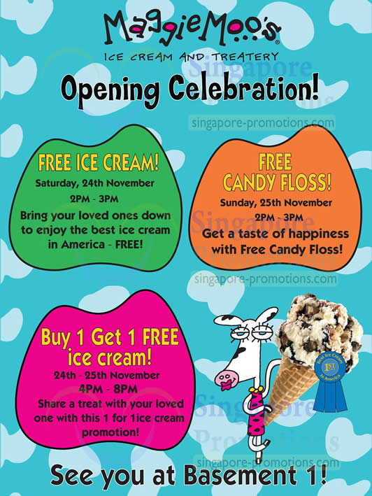 Featured image for MaggieMoo’s FREE Ice Cream, Candy Floss & 1 for 1 Promo @ Tampines One 24 – 25 Nov 2012