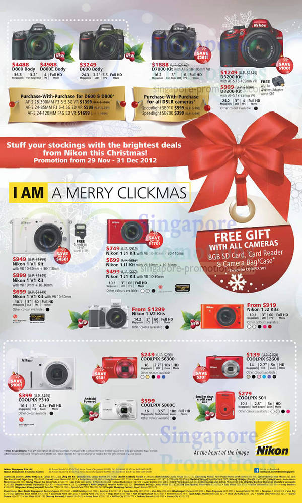 Featured image for Nikon DSLR & Digital Cameras Christmas Promotion Offers 29 Nov – 31 Dec 2012