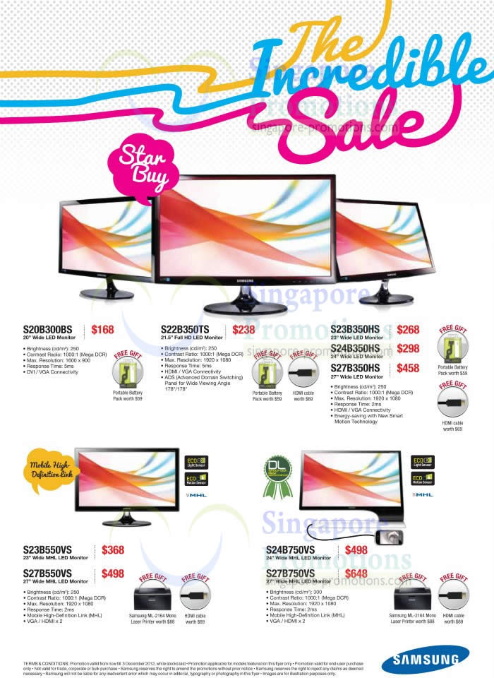 Featured image for Samsung LED Monitors Price List Offers 6 Nov - 3 Dec 2012