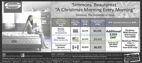 Featured image for Simmons Mattress Promotion Offers 18 Nov 2012